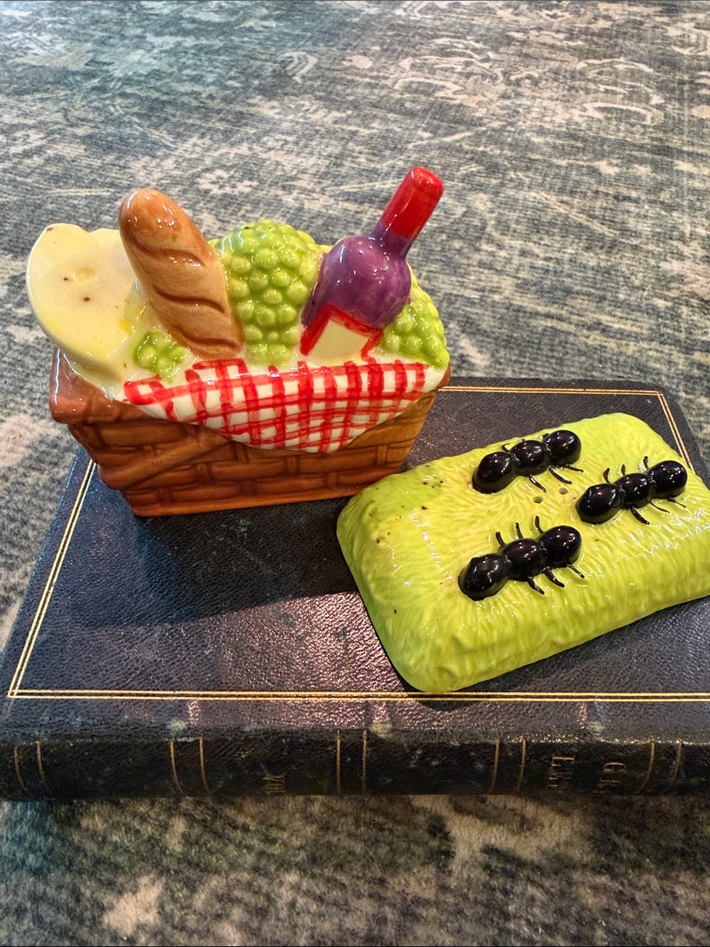 Ceramic Picnic Basket Salt and Pepper Shakers